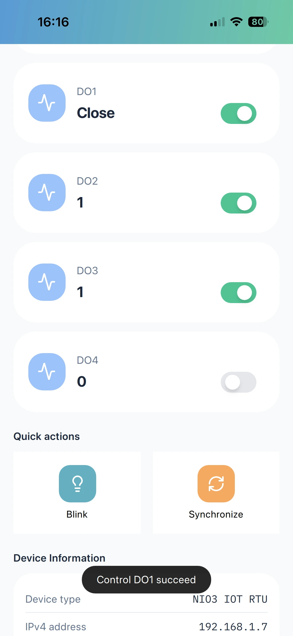 Monigear App - Fernsteuerung von Relais