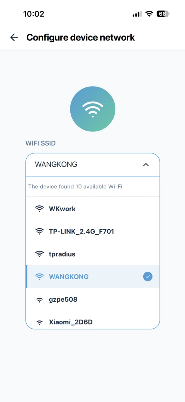 Monigear App - Seite zum Herunterladen der WiFi-Konfiguration